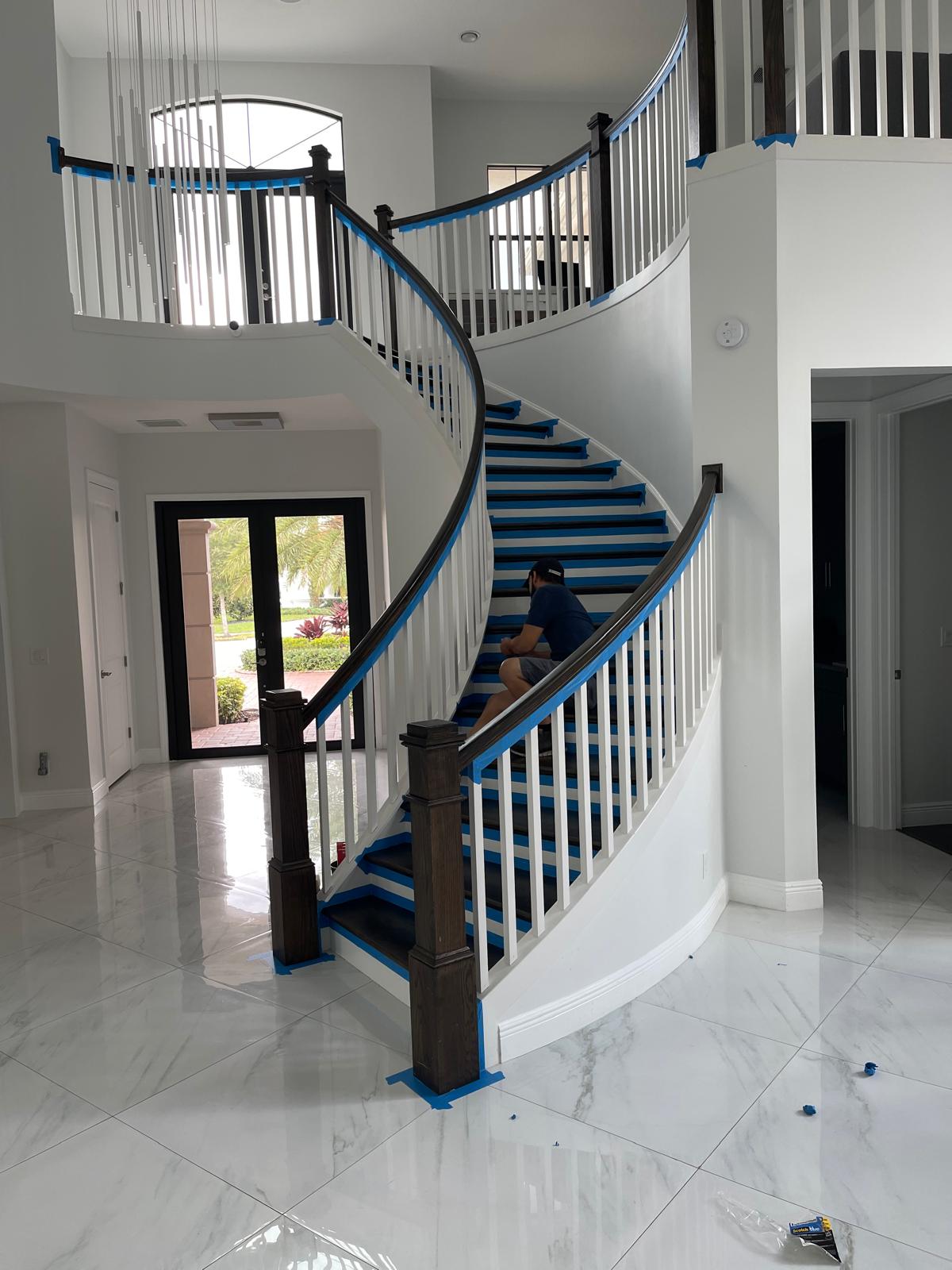 Staircase renovation in progress