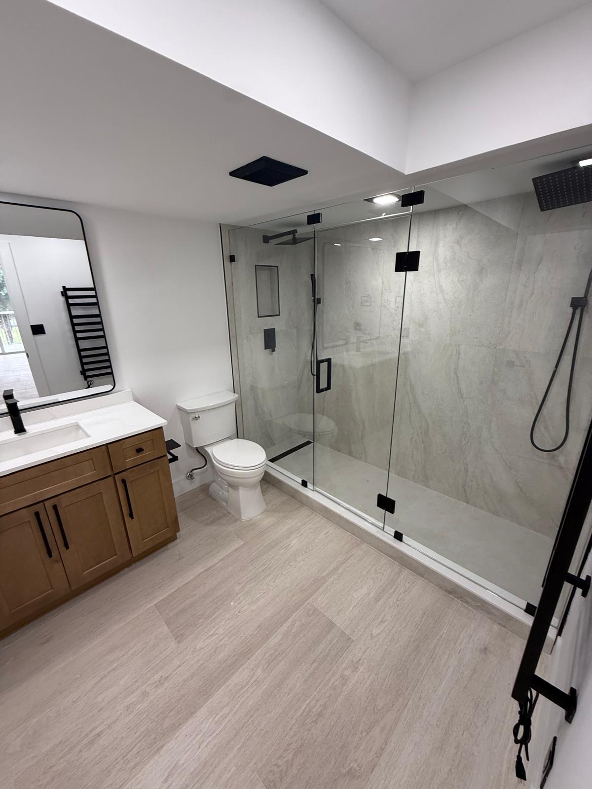 Bathroom glass shower black fixtures Florida